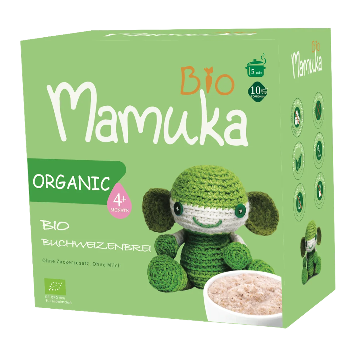 Grüner Bio-Buchweizenbrei für Babys